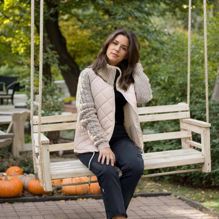 Vivienne | Veste Femme Matelassée à Col Montant et Fermeture Zippée, Style Moderne et Confortable