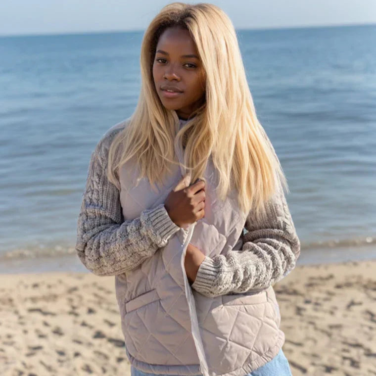 Vivienne | Veste Femme Matelassée à Col Montant et Fermeture Zippée, Style Moderne et Confortable