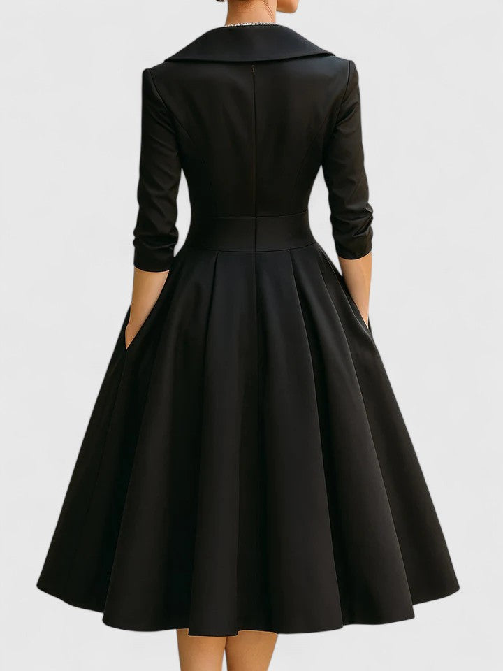 Robe A-Line Femme | Élégante avec Col Cache-Cœur