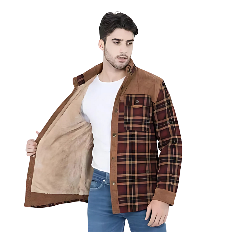 Colton | Surchemise Homme à Carreaux avec Doublure Polaire Chaude et Style Moderne