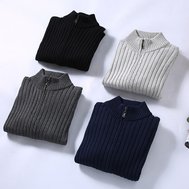 Zane | Gilet Zippé Homme à Col Montant | Cardigan Côtelé Élégant et Confortable pour le Quotidien