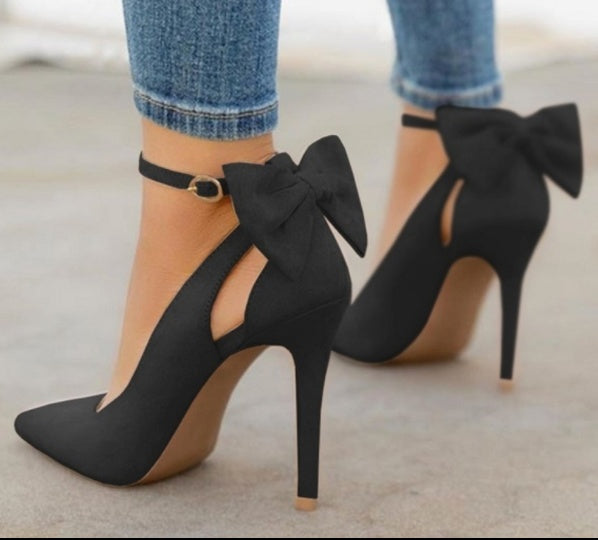 Zora | Escarpins Femme à Bout Pointu avec Nœud, Talons Aiguilles Élégants pour Mariage et Soirée