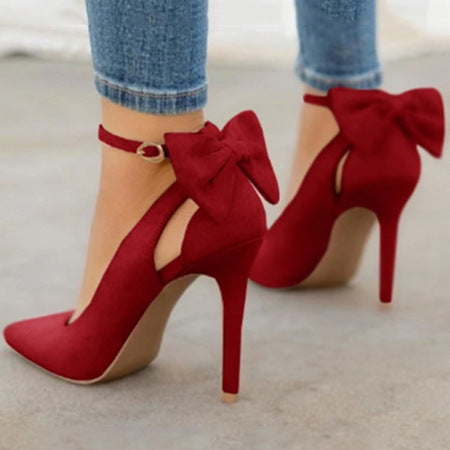 Zora | Escarpins Femme à Bout Pointu avec Nœud, Talons Aiguilles Élégants pour Mariage et Soirée