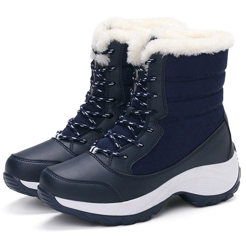 Aubépine | Bottes Hiver Femme à Lacets avec Doublure Chaude, Semelle Plateforme & Bout Rond