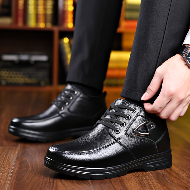 Sylven | Bottes d’Hiver Homme Élégantes, Chaussures Hautes à Lacets avec Doublure Chaude Matelassée