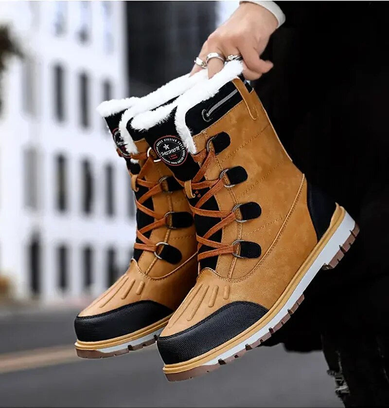 Valryn | Chaussures d’Hiver Homme, Bottes Mi-Hautes avec Lacets et Doublure Chaude