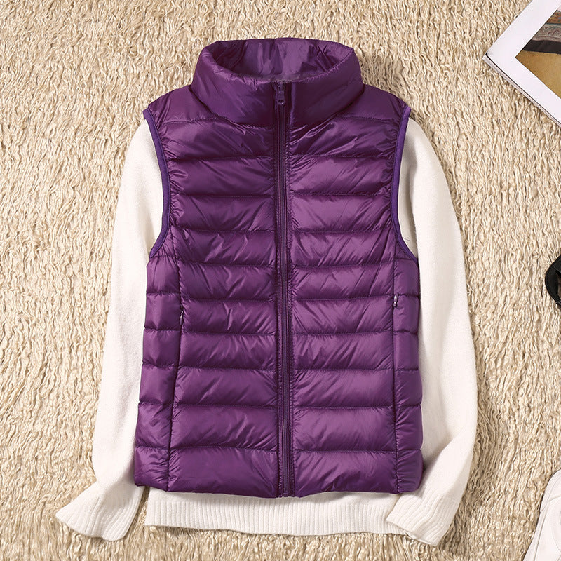 Floryane | Light Padded Outdoor Vest Femme sans Manches avec Col Montant et Fermeture Zippée