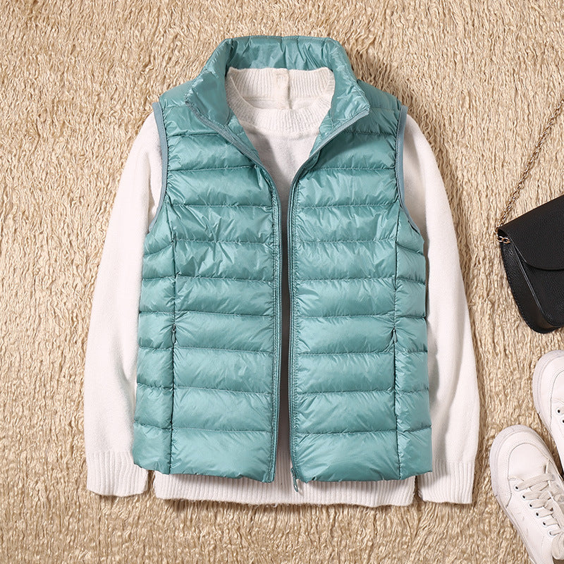 Floryane | Light Padded Outdoor Vest Femme sans Manches avec Col Montant et Fermeture Zippée
