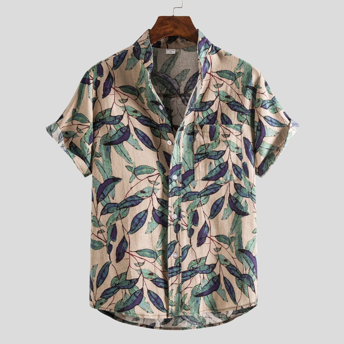 Adélard | Chemise Homme Été Manches Courtes à Motifs Stylés avec Poche Poitrine – Confort et Élégance