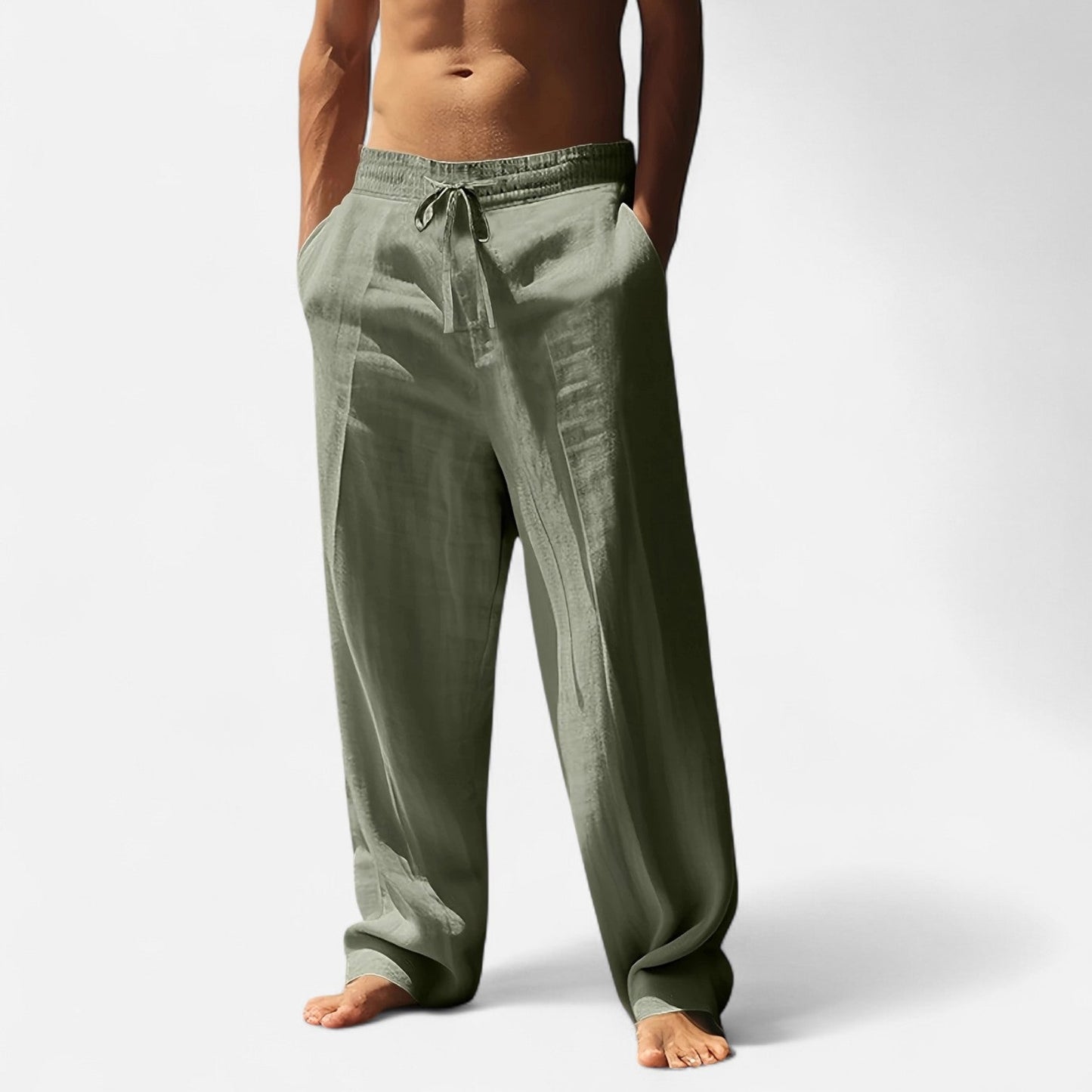 Cedric | Pantalon Homme Lin Détente Taille Élastique Confort Riviera