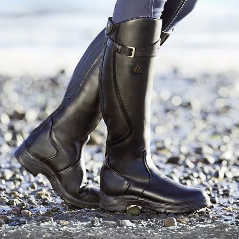 Bruna | Bottes Hiver Femme Vintage Style Cavalier avec Boucle, Genou-Hautes Élégantes
