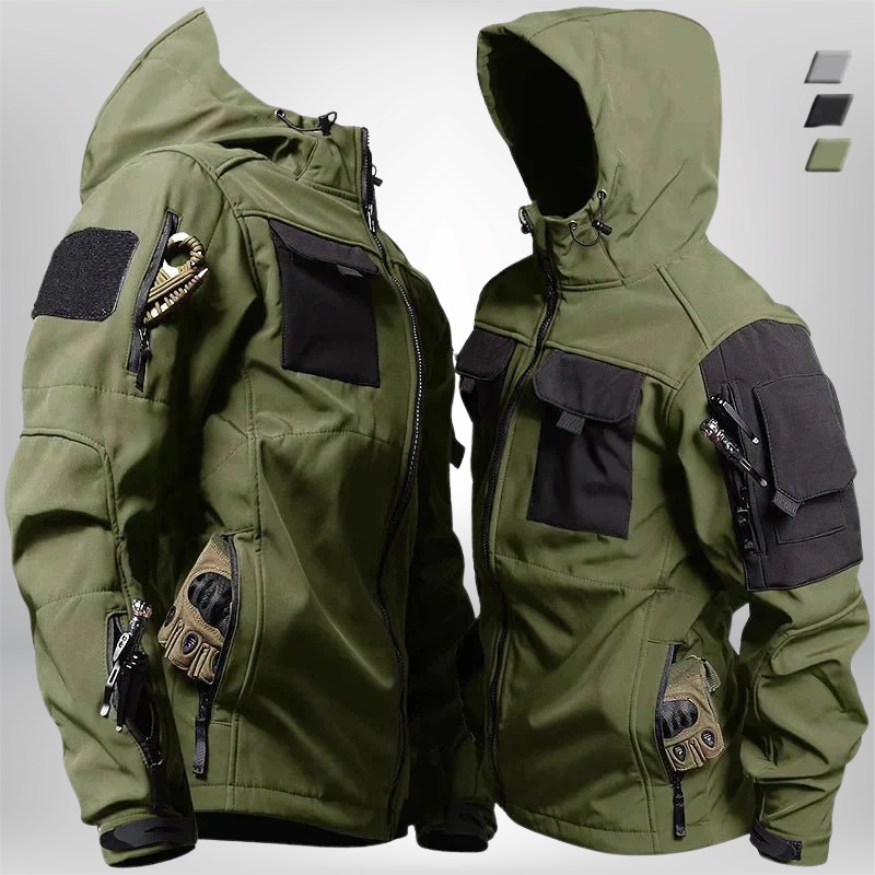 Dawson | Veste Homme Hiver Tactique avec Capuche, Coupe-Vent et Multiples Poches Outdoor