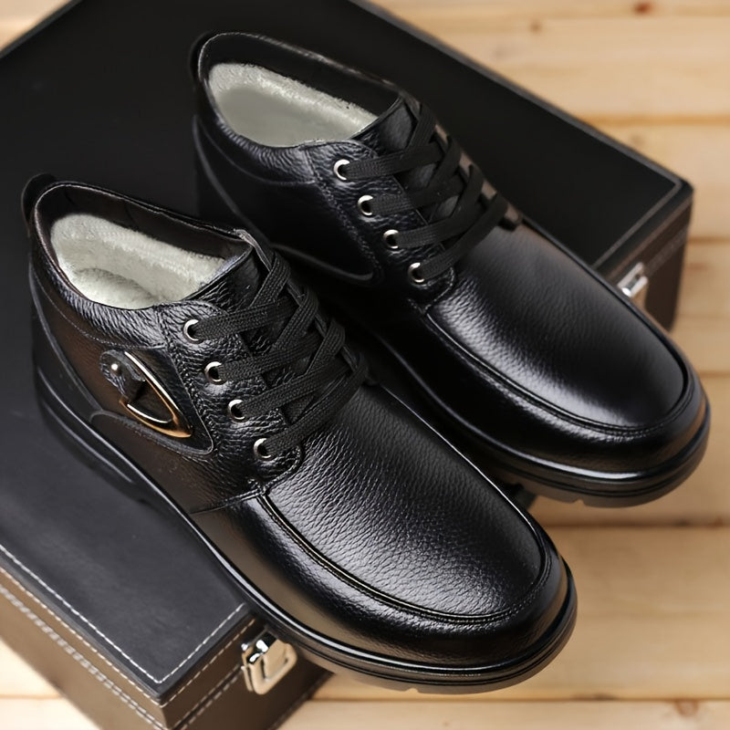 Sylven | Bottes d’Hiver Homme Élégantes, Chaussures Hautes à Lacets avec Doublure Chaude Matelassée