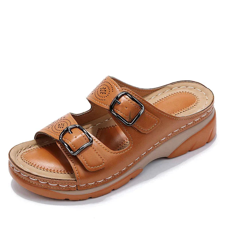 Arlette | Sandales Compensées Élégantes pour Femme – Ouvertes, Confort et Design Antidérapant, Boucles Réglables