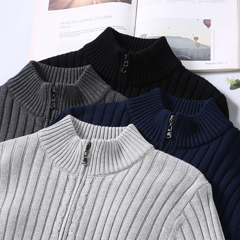 Zane | Gilet Zippé Homme à Col Montant | Cardigan Côtelé Élégant et Confortable pour le Quotidien