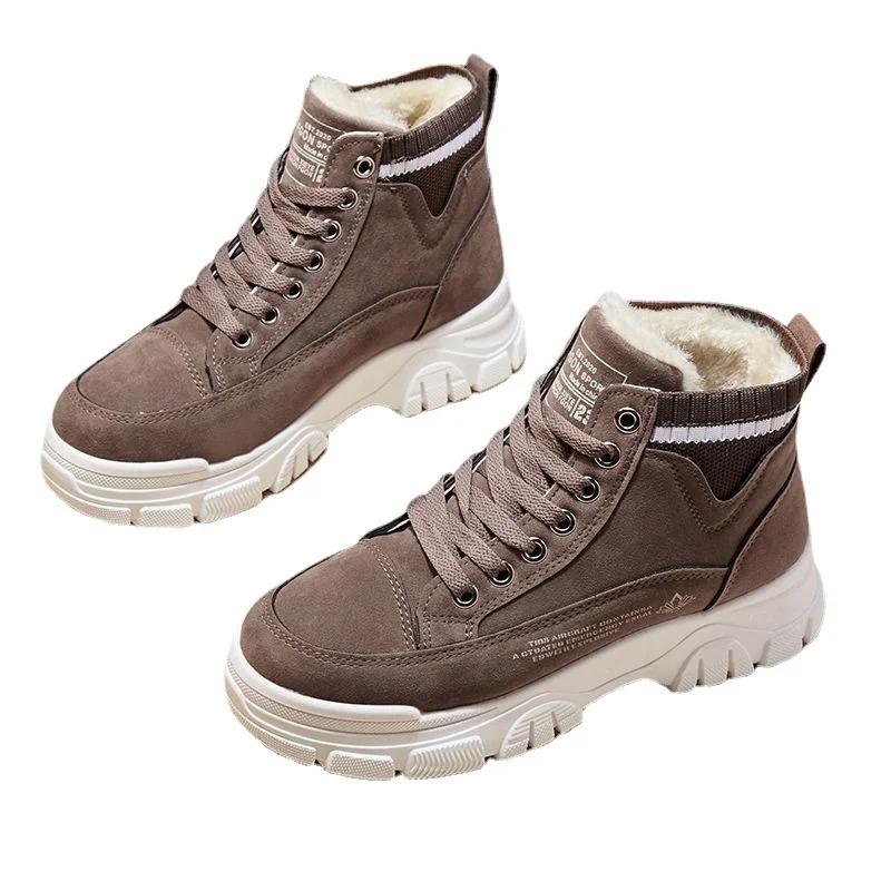 Umélie | Women's Fleece Lined Lace-Up Platform Winter Sneakers