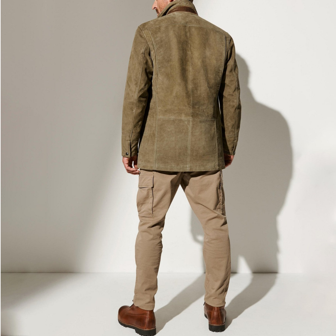 Declan | Blazer Homme Hiver Vintage Moderne avec Boutons Élégants en Kaki