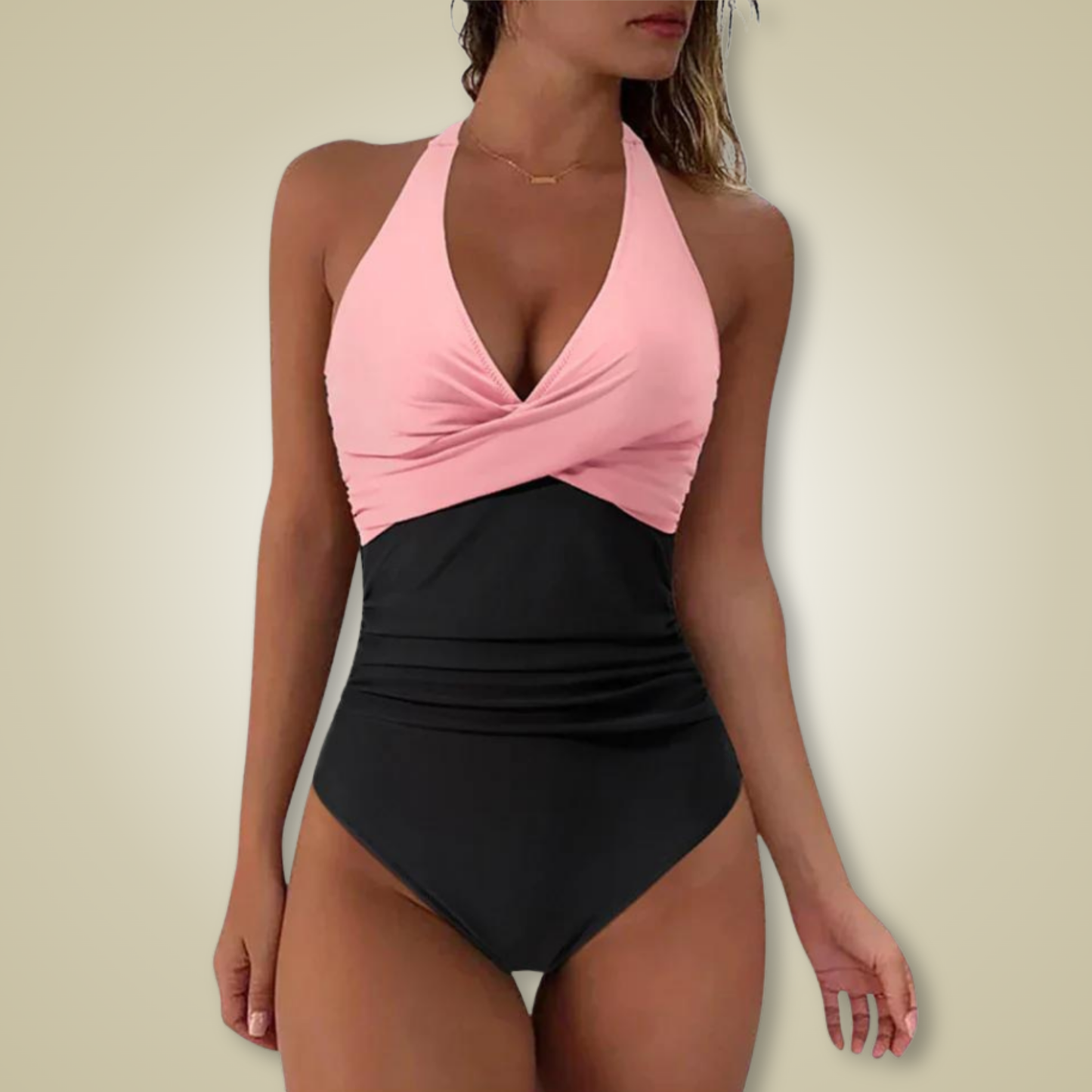 Julisanne | Maillot de Bain Une Pièce Chic à Col Halter pour Femme – Élégance et Confort