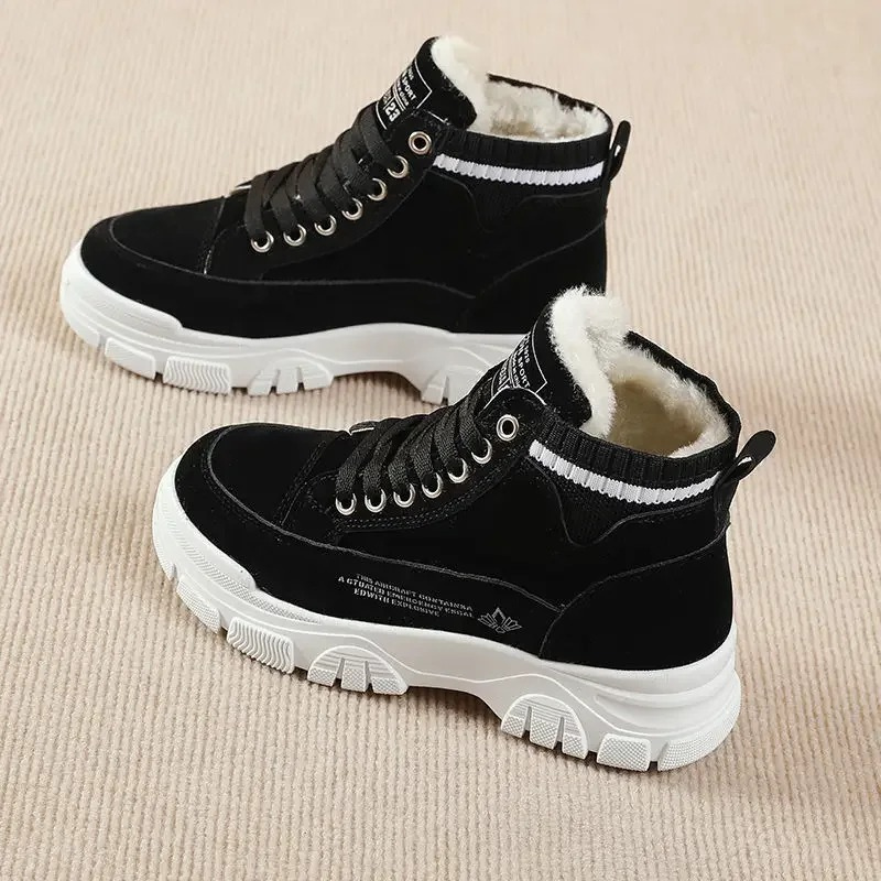 Umélie | Women's Fleece Lined Lace-Up Platform Winter Sneakers
