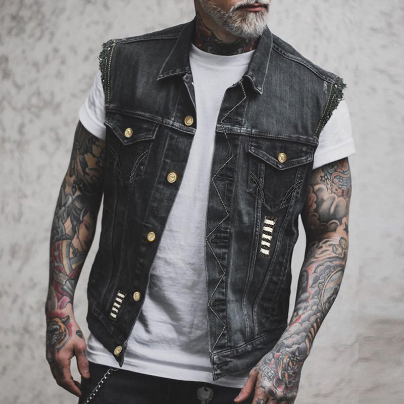 Marcel | Gilet Homme Vintage Sans Manches avec Col Revers et Boutons Élégants