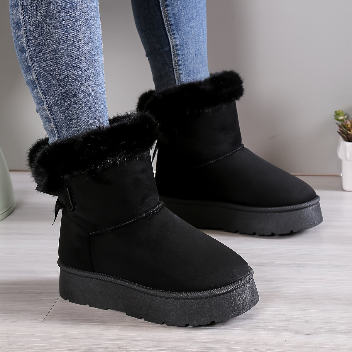 Tiphaine – Bottes Hiver Femme Chaudes avec Doublure Thermique et Semelle Antidérapante Confortable