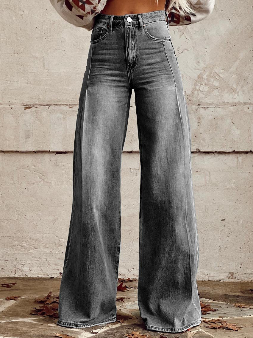Hermine | Pantalon Large Femme Taille Haute Imprimé Stylé et Léger
