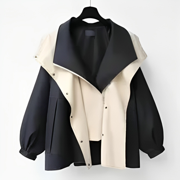 Valleria | Veste Femme Imperméable Coupe-Vent avec Col Superposé