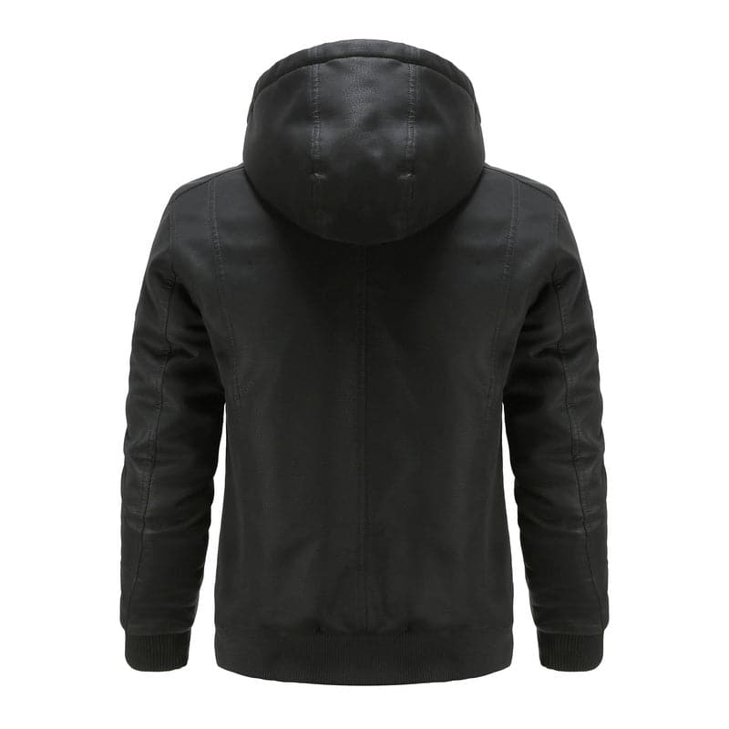 Radcliffe | Veste Homme Effet Cuir, Doublure Matelassée, Capuche Ajustable et Zip