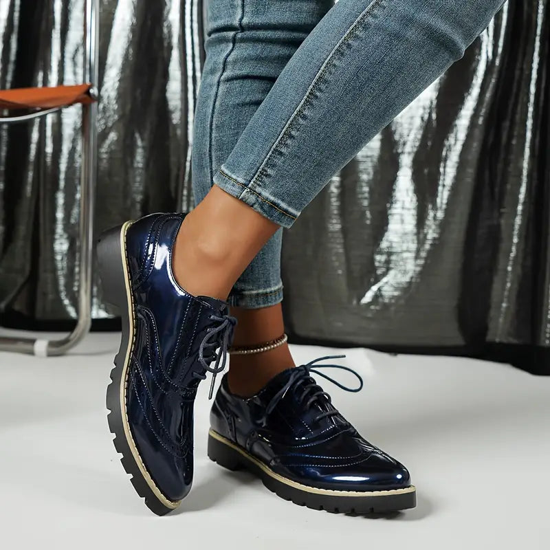 Lucienne | Chaussures Femme Vernies à Lacets, Élégantes et Stylées pour Occasions Formelles