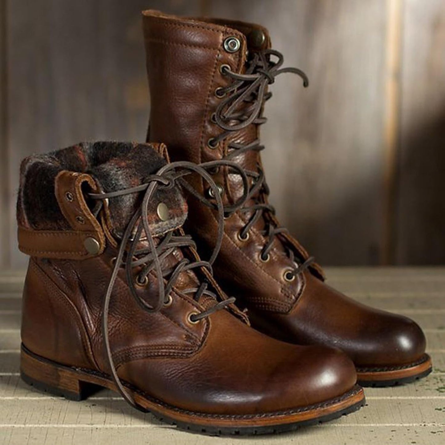 Carminelle | Bottes Femme Hiver Vintage à Lacets, Chaudes & Confortables