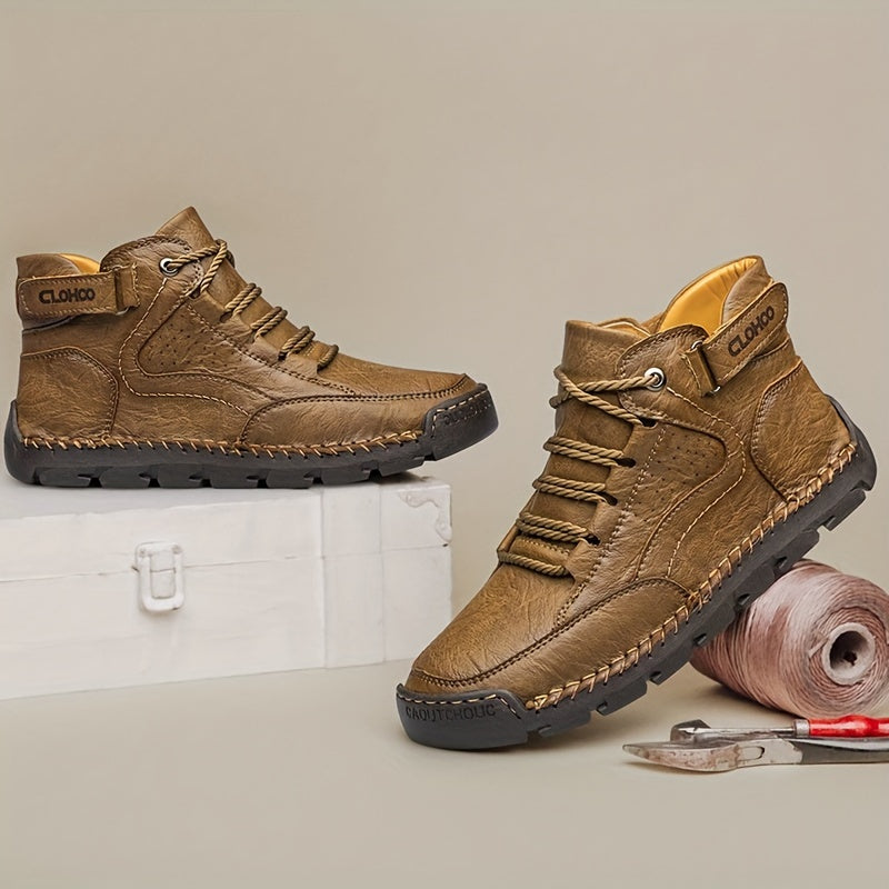 Torrick | Bottes d’Hiver Homme, Chaussures Montantes à Lacets et Velcro avec Doublure Chaude et Semelle Robuste