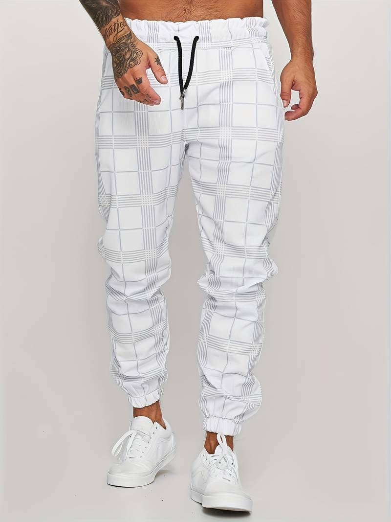 Wyatt | Pantalon Jogging Homme à Carreaux avec Taille Cordon