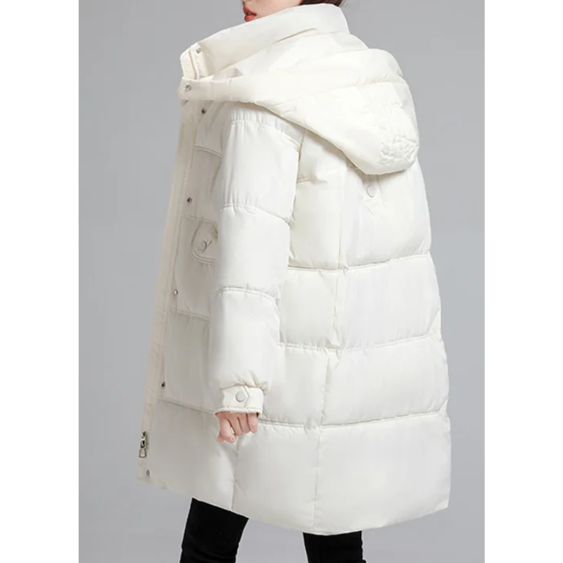 Xavière | Manteau Long Matelassé pour Femme avec Capuche, Fermeture Éclair et Remplissage de Haute Qualité