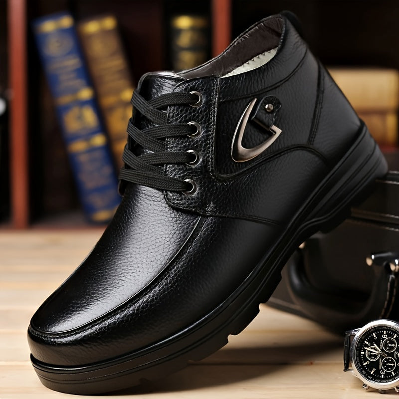 Sylven | Bottes d’Hiver Homme Élégantes, Chaussures Hautes à Lacets avec Doublure Chaude Matelassée