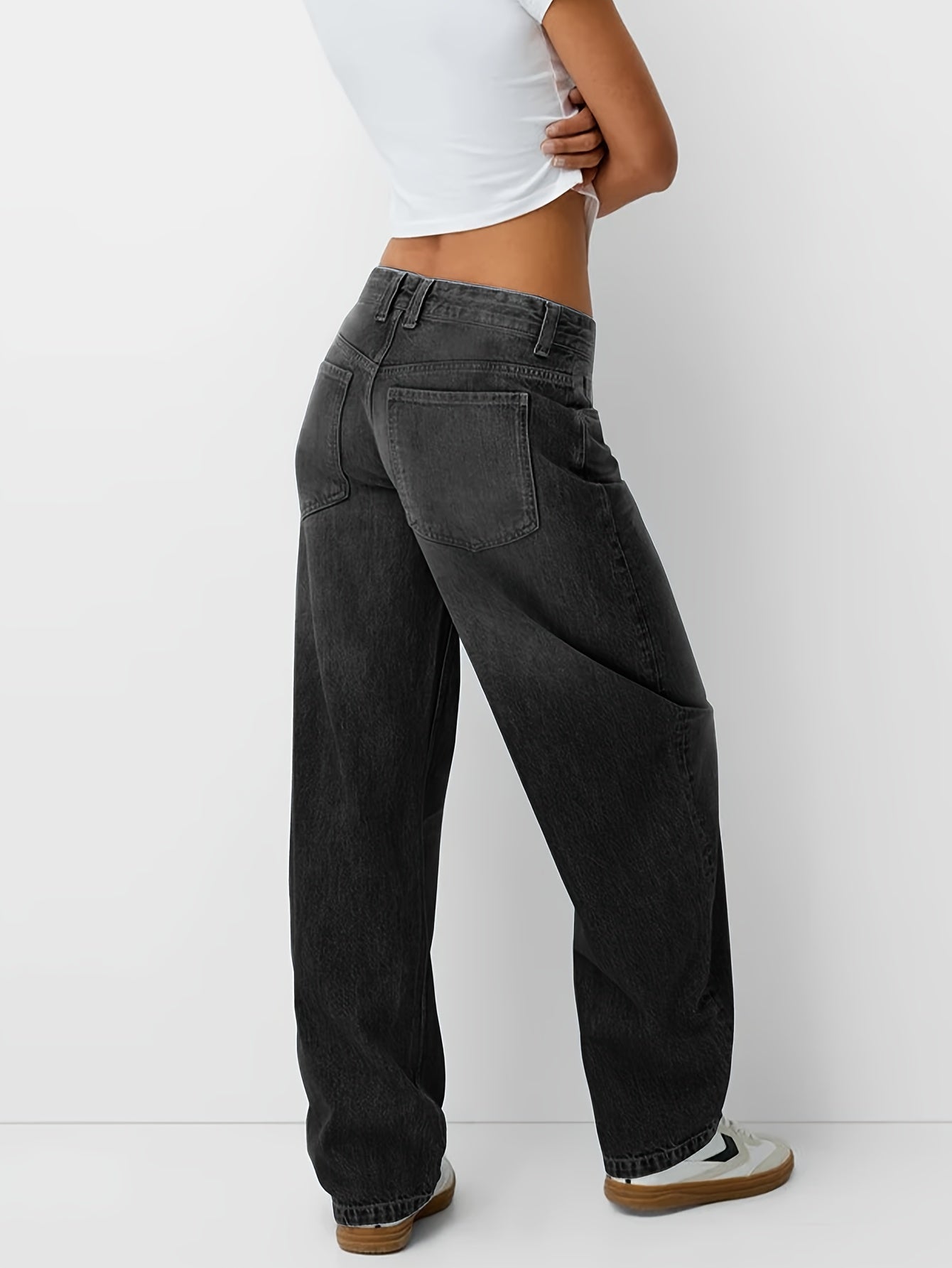 Dominica | Baggy Jeans Femme Taille Haute, Coupe Ample avec Jambe Large et Droite