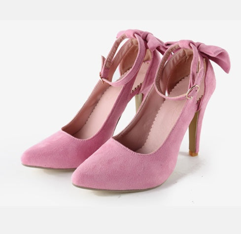 Zora | Escarpins Femme à Bout Pointu avec Nœud, Talons Aiguilles Élégants pour Mariage et Soirée