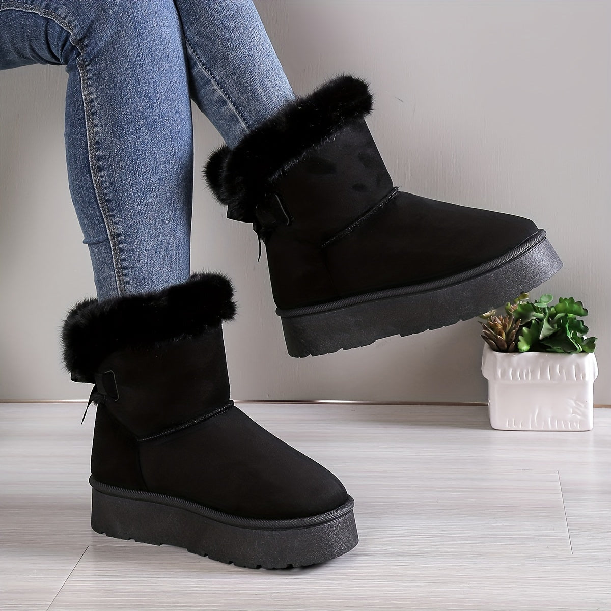 Tiphaine – Bottes Hiver Femme Chaudes avec Doublure Thermique et Semelle Antidérapante Confortable