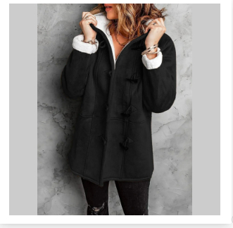 Vianne | Manteau Hiver Femme Effet Suédine avec Fermeture Brandebourgs, Capuche et Doublure Polaire Chaude