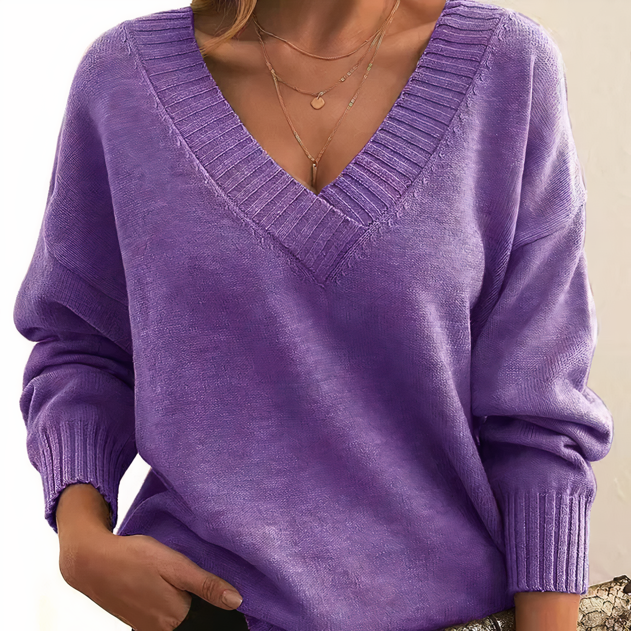 Perline | Pull en Cachemire à Col en V pour Femme