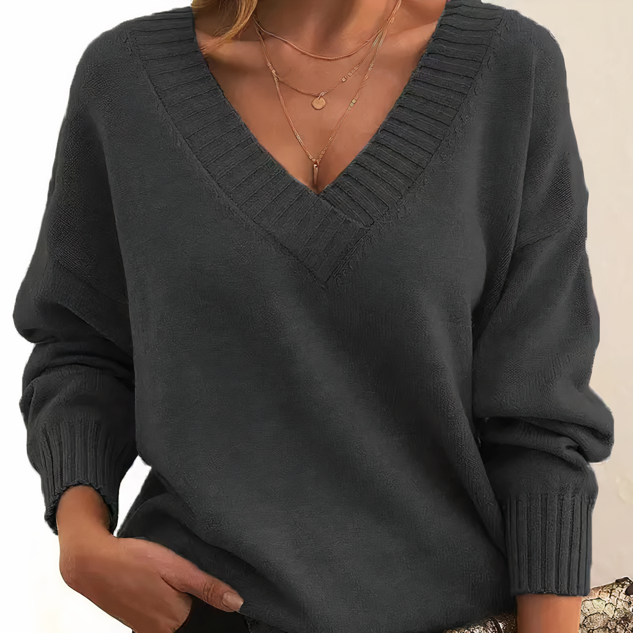 Perline | Pull en Cachemire à Col en V pour Femme