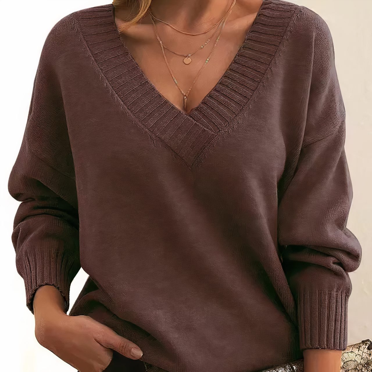 Perline | Pull en Cachemire à Col en V pour Femme
