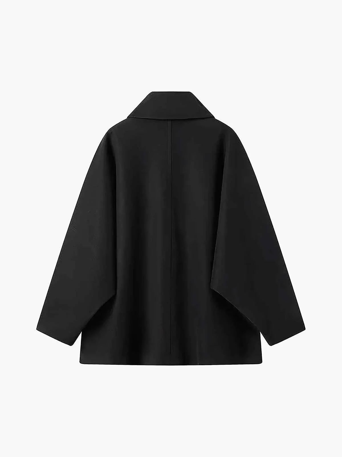 Célia | Manteau Femme Oversize Col Revers Fermeture Boutons Asymétrique Hiver