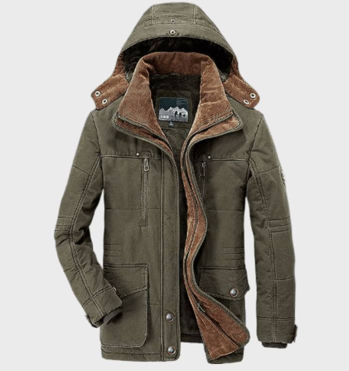 Ronan | Veste Homme Hiver Moderne | Parka à Capuche avec Doublure Chaude Polaire