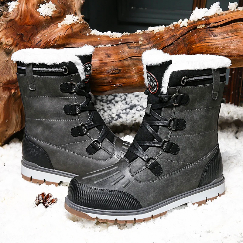 Valryn | Chaussures d’Hiver Homme, Bottes Mi-Hautes avec Lacets et Doublure Chaude