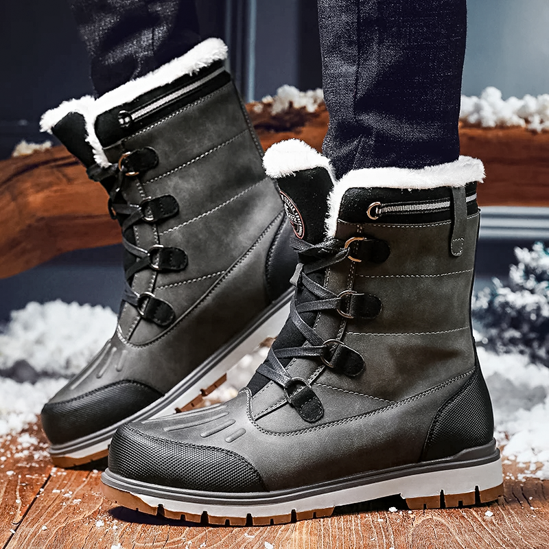Valryn | Chaussures d’Hiver Homme, Bottes Mi-Hautes avec Lacets et Doublure Chaude