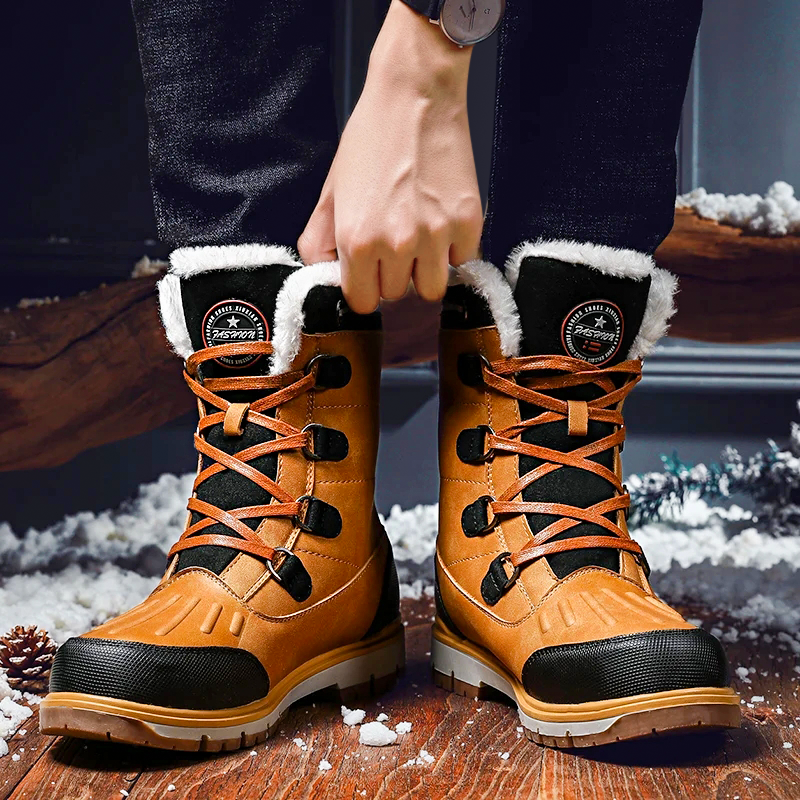 Valryn | Chaussures d’Hiver Homme, Bottes Mi-Hautes avec Lacets et Doublure Chaude