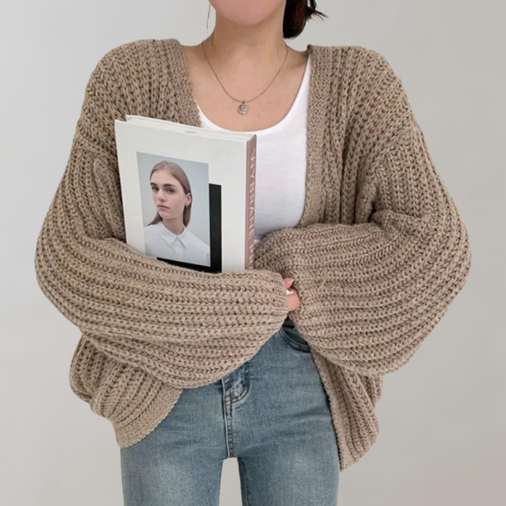 Andrée | Cardigan Femme Chunky Knit Élégant en Maille Douce