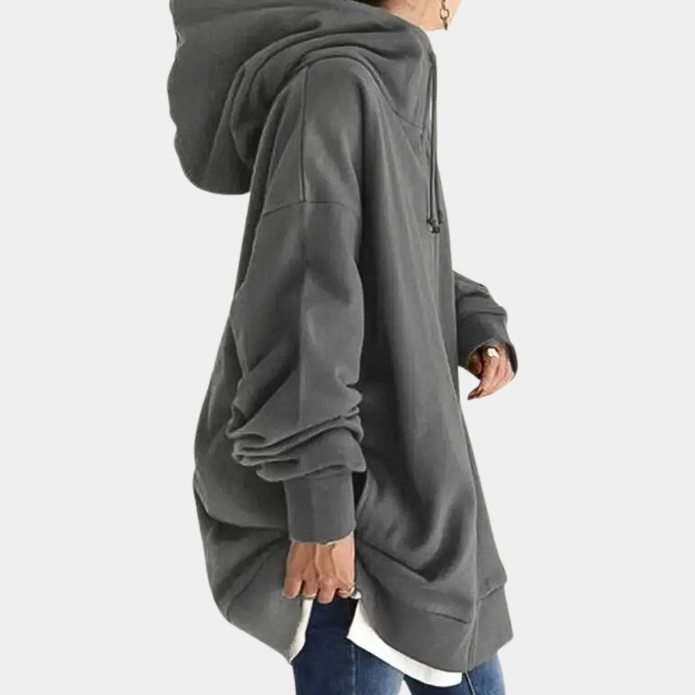 Antoinette | Veste zippée à capuche, col montant, style décontracté