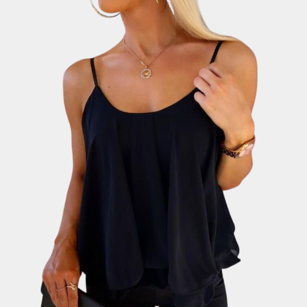 Violette | Top Femme – Bretelles Spaghetti Fluide et Tissu Doux Uni
