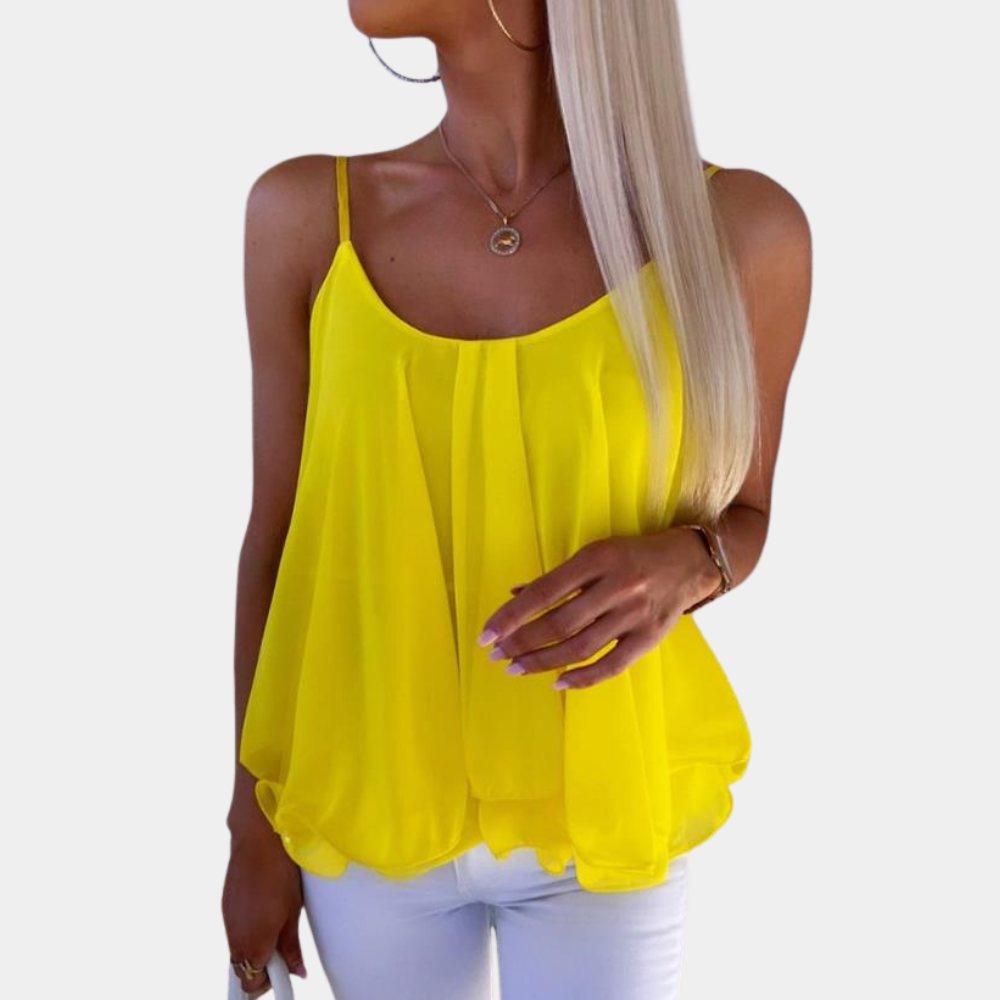 Violette | Top Femme – Bretelles Spaghetti Fluide et Tissu Doux Uni